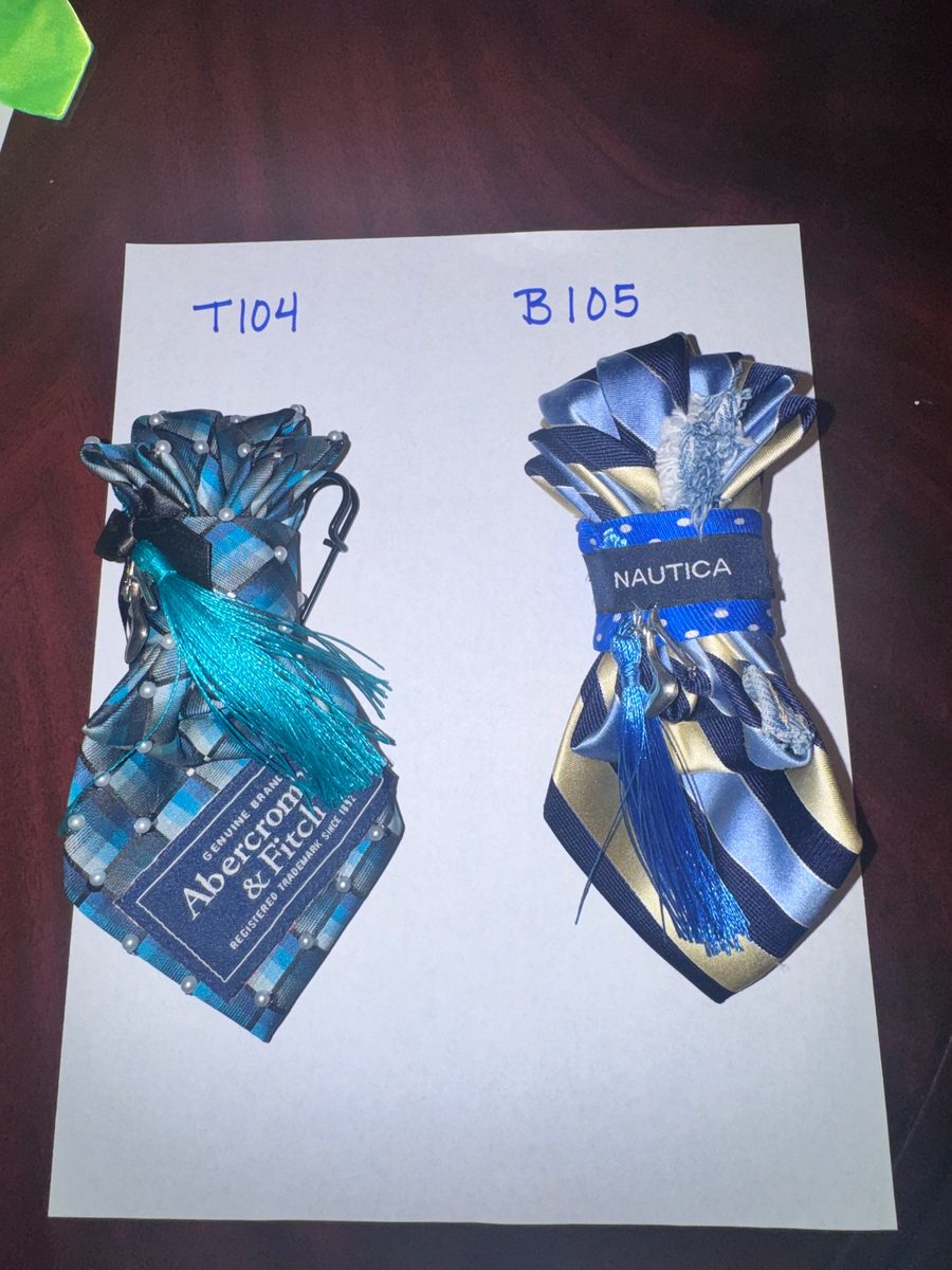 Style T104 and Style B105 short tie necklaces